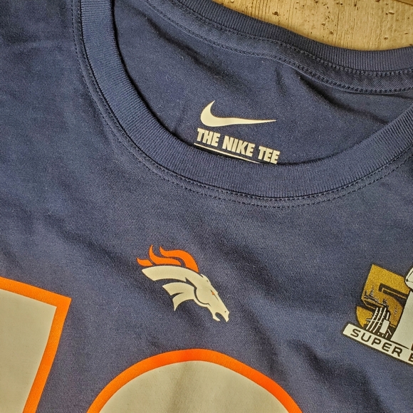 Nike Denver Broncos Football Peyton Manning T-Shirt Size Large NWOT Blue Orange - Picture 11 of 16